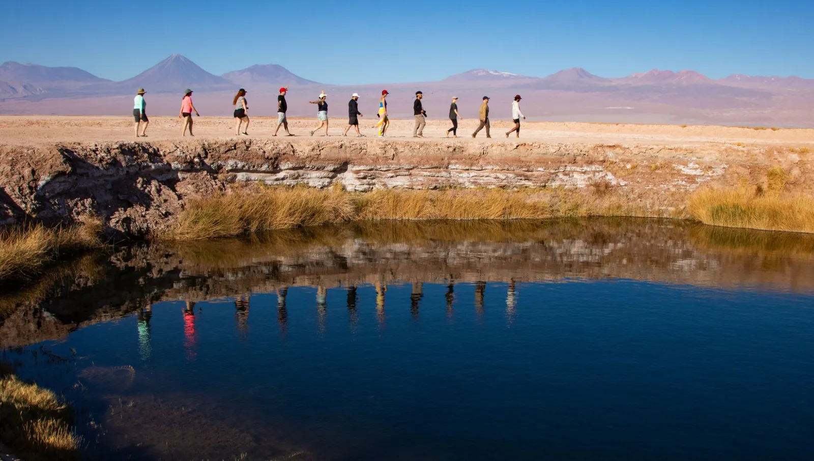 Floating in the salty waters of Laguna Cejar near San Pedro de Atacama